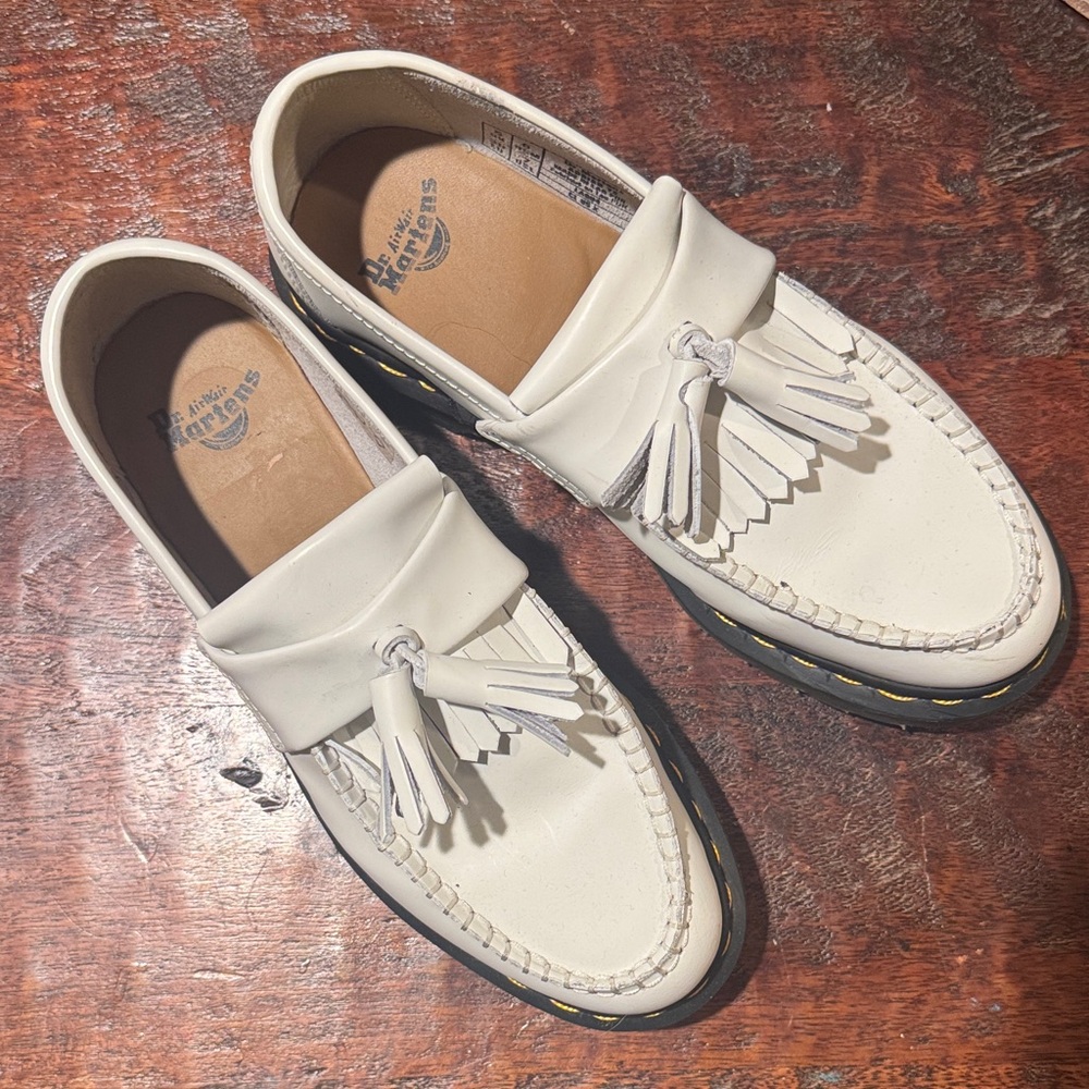 Dr. Martens Cream Tassel Loafers